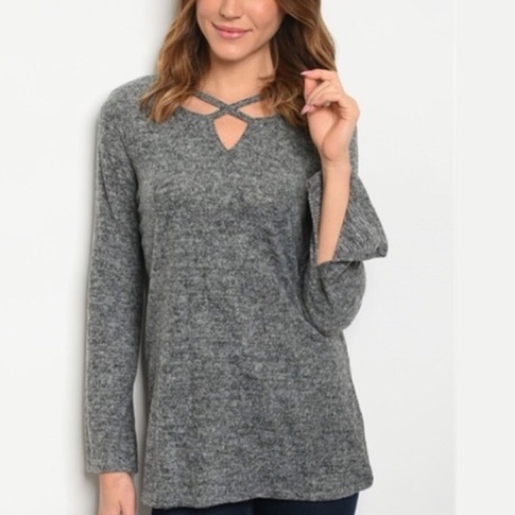 familyvintage Tops - LAST ONE-SALE 🌟Comfy,🌟🍃grey🍃knit,🍃top,💐